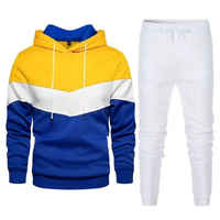 Ensemble de survêtement pour homme, 240 grammes, 100% coton molletonné, capuche avec cordon de serrage, coupe régulière, longueur intégrale, automne