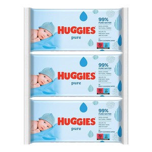 Lingettes jetables pour bébé Cliniquement testées Huggies Pure, douces et sans déchirures - Product Image 1