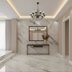 Dalle de marbre blanc poli pour revêtement mural moderne et décoration, utilisation intérieure imperméable - Product Image 1