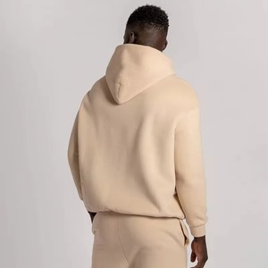 320g 100% coton coupe ajustée pantalons de survêtement et sweat à capuche anti-boulochage ensemble survêtements vierges brodés personnalisés pour hommes - Product Image 5