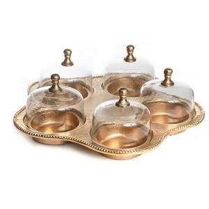 ชามเสิร์ฟอาหารอะลูมิเนียมสีทอง ของตกแต่งบนโต๊ะอาหาร ชามใส่ผลไม้อบแห้ง ช็อคโกแลต อินทผลัม เหมาะสำหรับรับประทานอาหารที่บ้าน - Product Image 6