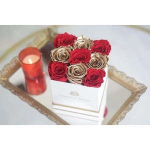 Lennox Eternal Rose Gift Box Large Square Be Mine for Valentine's Day Mother's Day Made of Durable Eternal Flower Material - Product Image 2