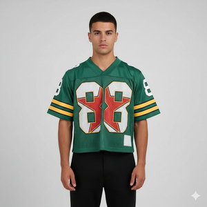 เสื้อเจอร์ซีย์อเมริกันฟุตบอลทรงครอป คอวี ผ้าตาข่ายขนาดใหญ่ สไตล์วินเทจ ผลิตตามสั่งสำหรับผู้ชาย - Product Image 6