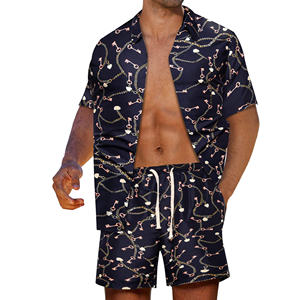 Costumes de plage hawaïens floraux décontractés pour l'été ensembles de chemises et de shorts à séchage rapide tissu léger idéal pour les activités de plage en plein air - Product Image 3