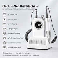 Machine à ongles électrique professionnelle portable 40000 tr/min rechargeable USB avec écran LED pour manucure, pédicure et retrait de gel