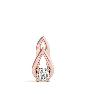 6.50MM Round Cut Moissanite Sterling <b>Silver</b> & Gold Classic Geneva Drop <b>Charm</b> Pendant for Women - Product Image 1