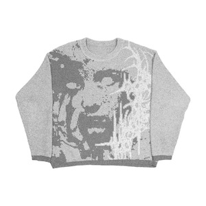 Vente en gros Streetwear Pull tricoté pour hommes et femmes Pull surdimensionné Logo personnalisé Rétro Casual Fashion Knitwear Outfit - Product Image 2