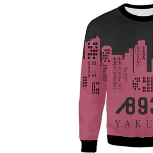 Sudadera Premium Personalizada con Estampado para Hombre, Estilo Urbano, Cuello Redondo, Corte Regular, Otoño, Tejido de Poliéster, Negro y Rosa - Product Image 5