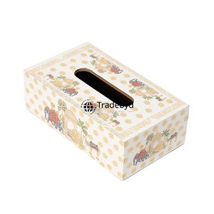 Boîte à mouchoirs en bois carrée de luxe Tradebyd, imprimée en émail, écologique, élégante et décorative - Product Image 3