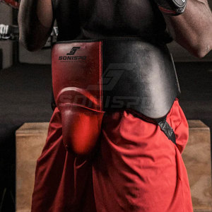 Protège-entrejambe de boxe SONISPO en PU, rouge et noir, pour hommes, protection d'entraînement - Product Image 3