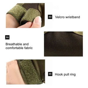 Gants de moto demi-doigts anti-chute, résistants, pour sports de montagne, pour la conduite estivale, en cuir, anti-choc - Product Image 3