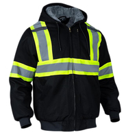 Chaqueta DE SEGURIDAD reflectante amarilla fluorescente y negra con logotipo personalizado al por mayor, ropa de trabajo de construcción de invierno de manga larga