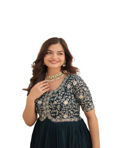 ชุดเดรส2024อินเดียและปากีสถานสำหรับผู้หญิงคอลเลคชั่นเสื้อผ้าชิ้นใหญ่ชุดเคอร์ติสผ้าไหมมัสลินสำหรับผู้หญิงอินเดีย - Product Image 1