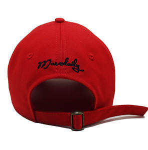 6 แผงคุณภาพสูงผ้าใบผ้าฝ้ายสีแดงไม่มีโครงสร้างเบสบอลกีฬาหมวกเย็บปักถักร้อยที่กําหนดเองโลโก้ Palmes ต้นไม้หมวกผู้ชาย - Product Image 4