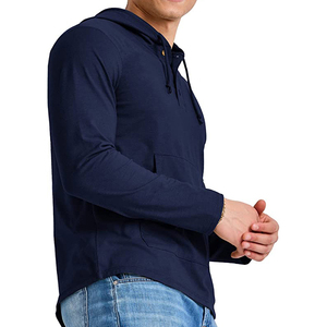 Sudadera con capucha de color sólido liso para hombre de alta calidad precio al por mayor logotipo personalizado Sudadera con capucha para hombre último diseño básico, mezcla de algodón - Product Image 3