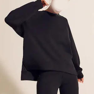 เสื้อสเวตเตอร์คอลูกเรือโอเวอร์ไซส์สำหรับผู้หญิงเสื้อมีฮู้ดผ้าไหมระบายอากาศป้องกันการเกิดรอยยับพิมพ์ลายน่ารักโลโก้ตามสั่งสำหรับฤดูใบไม้ร่วง - Product Image 3