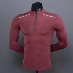 Vêtements de sport pour hommes T-shirts à manches longues grande taille pour hommes Top de haute qualité Chemises à séchage rapide Pull à fermeture éclair quart T-shirts à manches longues - Product Image 2