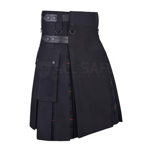 Falda escocesa de tartán escocesa Premium hecha a mano, ropa europea, correas de cuero ajustables, cuchillo clásico, plisado, tela de mezcla de lana duradera - Product Image 5