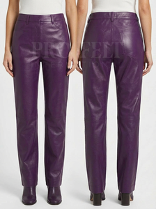 Pantalon en cuir léger, couleur unie, style tendance, personnalisable avec broderie de marque, idéal pour les fêtes, vente chaude, OEM ODM, pantalon original - Product Image 4