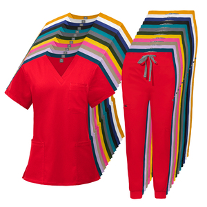 2024 Top1 Hot Selling White Color Polyester Spandex Straight <b>Jean</b> Cut <b>Jogger</b> Leg Pants Custom Medical Scrubs Uniforms Soft - Product Image 2