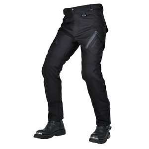 Black Motorcycle Cargo Pants Riding Jeans Tactical Work Trousers with Knee <b>Protectors</b> for Daily Use - Product Image 4