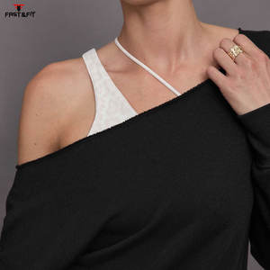 เสื้อสเวตเตอร์เปิดไหล่แบบสวมสบายกันรอยยับระบายอากาศ - Product Image 6