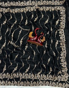 Sari en soie Sibory Zari avec bordure Minakari, motif riche, pallu, pour la prochaine saison des fêtes, vêtements pour femmes indiennes et pakistanaises - Product Image 5