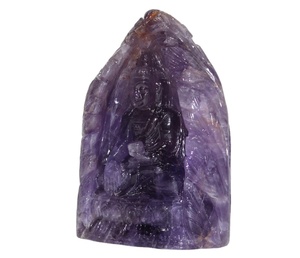 Estatua de Buda hecha a mano de amatista, piedra curativa, escultura de Ganesha, escultura de estatuilla, cristal brasileño, Gema hecha en la India - Product Image 4