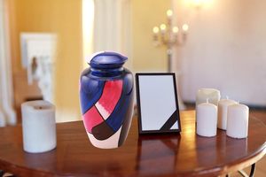 Urnas funerarias de cremación de aluminio pintadas para adultos, urna funeraria de entierro hecha a mano de estilo hermoso humano para cenizas, tamaño personalizado - Product Image 5