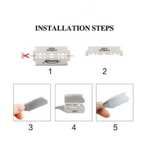 Rasoir pliant japonais à lame unique de couleur bonbon pour hommes outils de barbier de toilettage avec poignée confortable - Product Image 4