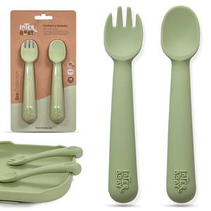 Cuchara y Tenedor de Silicona Oliver Green, Vajilla y Utensilios Duraderos - Product Image 1