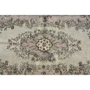 Alfombra de 3.9x6.7 pies, Alfombra Turca Vintage, Alfombra Floral Beige Marrón - Product Image 5