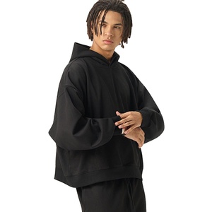 Nueva Sudadera con capucha recortada de gran tamaño personalizada de alta calidad para hombre, Sudadera con capucha de algodón pesado de 400gsm para hombre - Product Image 2