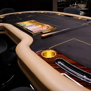 Table de jeu de luxe moderne spécifique au casino Table de poker et de mahjong en bois personnalisable de la meilleure qualité - Product Image 5