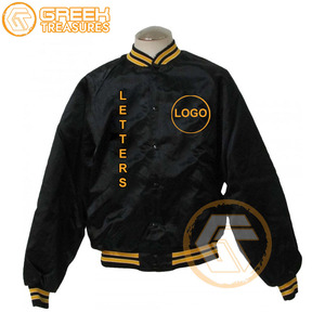 Chaqueta universitaria personalizada de satén alfa bordada y acolchada, de alta calidad, transpirable, para otoño, estilo griego Phi, para hombres, con botones. - Product Image 2