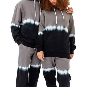 Conjunto Deportivo de Felpa Francesa de Moda Invernal con MOQ Bajo, Logotipo Personalizado Bordado, Algodón, 2 Piezas, Popular, Unisex, Tie Dye - Product Image 2