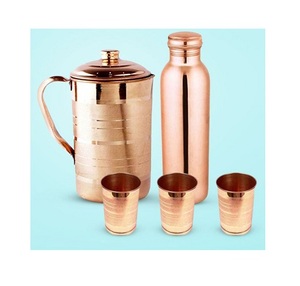 Vintage Look Popular Selling Copper <b>Jug</b> With Handle Mid Century Kitchenware Style Copper <b>Water</b> Pot Eco Friendly With Four <b>Glass</b> - Product Image 6