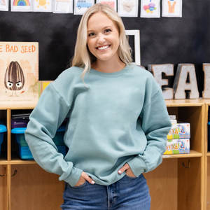 Mujeres Algodón Personalizado Tamaño Baggy Pullover Térmico Azul Sudaderas - Product Image 2