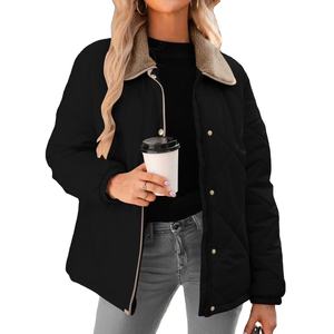 Bouton et fermeture éclair plus proche matelassé Satin doudoune Style haut unisexe rembourré imperméable coupe-vent extérieur veste 100% chaud - Product Image 1