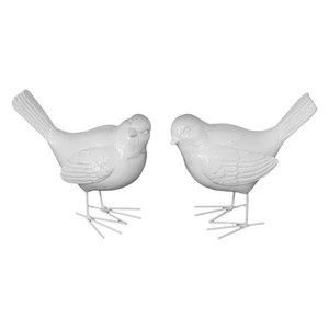 Décor d'oiseaux de Pâques Décoration de table Décorations de Pâques en métal blanc pour la maison - Product Image 1