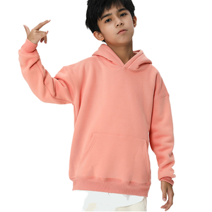 330G polar pulóver Casual niños en blanco liso Sudadera con capucha sin cuerda Sudadera con capucha de gran tamaño al por mayor ropa de algodón pesado personalizada para niños - Product Image 6