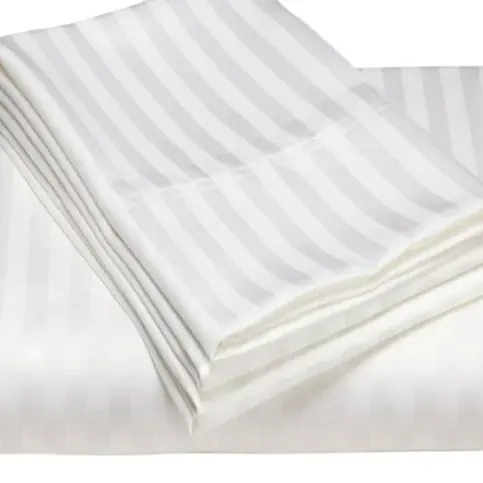 होटल बेडशीट के लिए दाग पट्टी के साथ निरंतर ब्लीचिंग सफेद 100% सूती कपड़ा पूरी प्रक्रिया