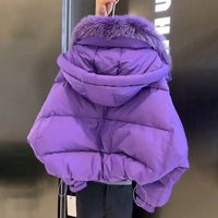 Manteau d'hiver chaud de luxe pour femme, en duvet doux, avec fermeture éclair, style streetwear, manches longues, capuche amovible, 100 % naturel