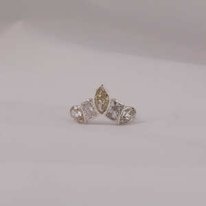 Sólido 14kt oro cinco piedras Marquesa radiante pera laboratorio cultivado diamante anillo único cumpleaños/aniversario regalo de moda nuevo diseño IGI - Product Image 1