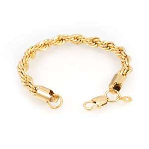 Pulsera de Oro Amarillo de 10K con Eslabones de Cadena de 8MM, Brazalete Moderno - Product Image 5