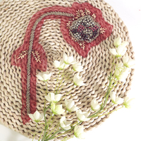 Patchs personnalisés en strass rouges à motif, style à coudre avec dos pointu, pour sacs, vêtements et chaussures