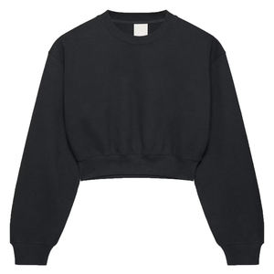 2025 mode surdimensionné femmes sweat 100% coton pull coupe ample Logo personnalisé décontracté col rond à manches longues haut - Product Image 1