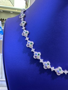 Alta exigencia VVS Moissanite Diamond 925 Sterling Silver Color Stone Iced Out Hip Hop collar cadena para hombres de vendedor indio - Product Image 2