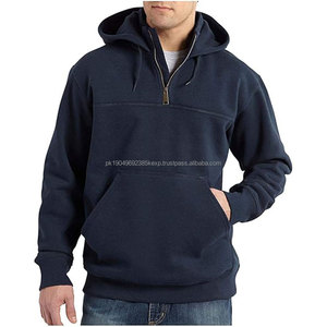 Sweat à capuche streetwear uni brodé sur mesure, fermeture éclair quart de tour, molleton lourd 300 g/m², fermeture éclair en coton épais, sweat à capuche surdimensionné - Product Image 2