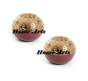 Admirable diseño hierro oro Color portavelas Juego de 2 tamaños diferentes portavelas a granel - Product Image 3